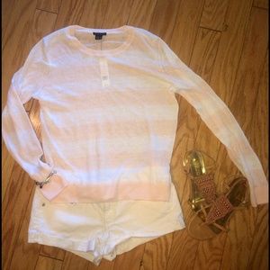 Theory blush and white sweater