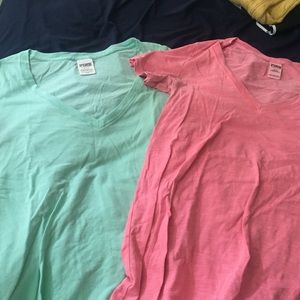 Two PINK shirts, mint and pink.