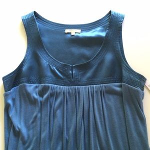 Blue Jersey and Silk Dress