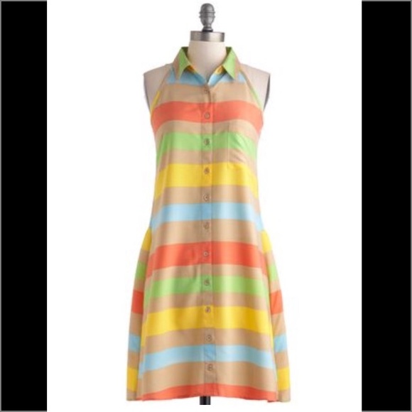 SOLD Rainbow collar racer back dress