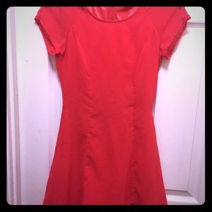 H&M Red Fitted A-line dress