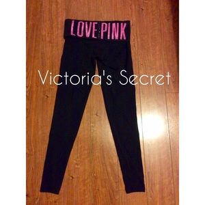 VICTORIA'S SECRET PINK SEQUIN YOGA LEGGINGS.