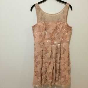 Anthropologie pink dress.