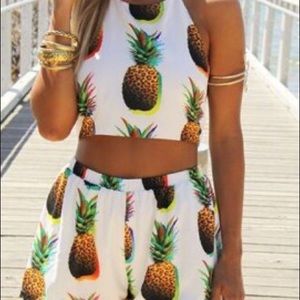 Pineapple Print Suit Set