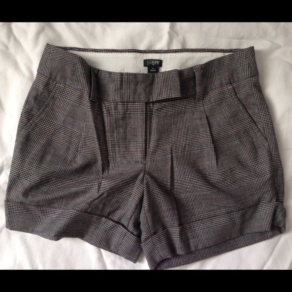 J.CREW Gray Plaid Wool City Fit Shorts