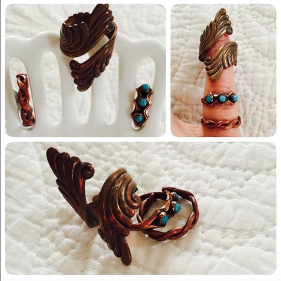 3 Vtg copper rings - Picture 2 of 4