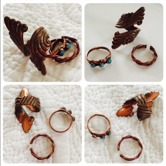 3 Vtg copper rings - Picture 3 of 4