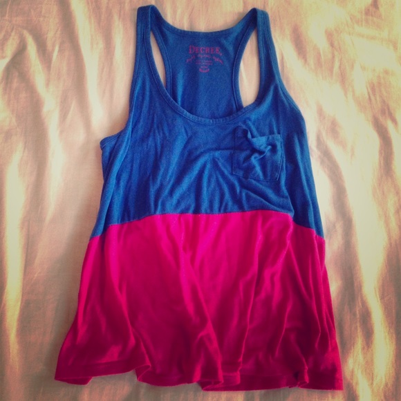 Decree Blue and Raspberry Pink Top