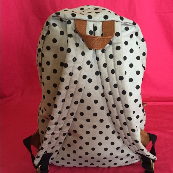 Women's Polka Dot Print Backpack Handbag - Gray.