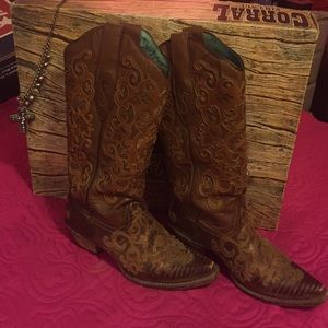 Corral Vintage Cognac Goat/Cognac Lizard Over!