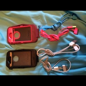 Otter Box cases and cords I phone 4