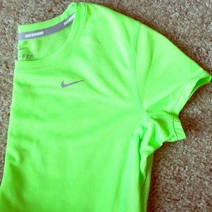 lime green nike dri fit shirt