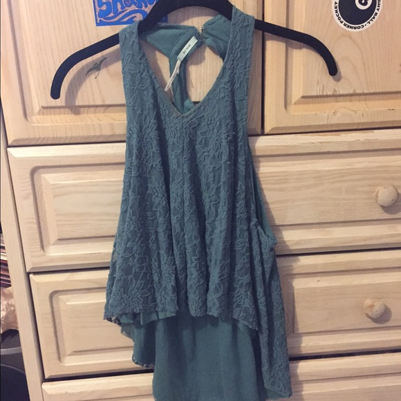 Urban Outfitters blue lace flowy halter S - Picture 1 of 2
