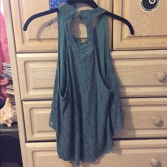Urban Outfitters blue lace flowy halter S - Picture 2 of 2