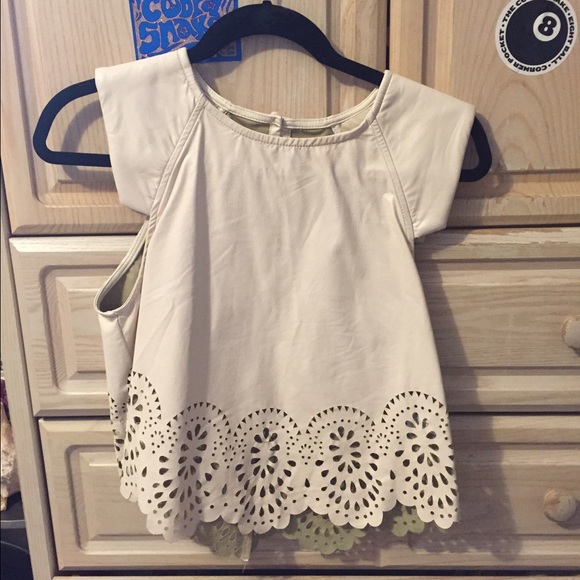 LF vinyl/leather white blouse - Picture 1 of 3