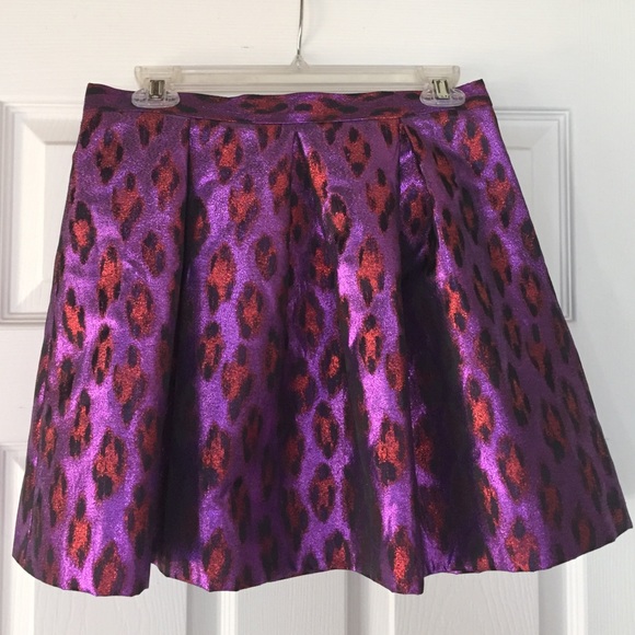 French Connection metallic leopard print miniskirt