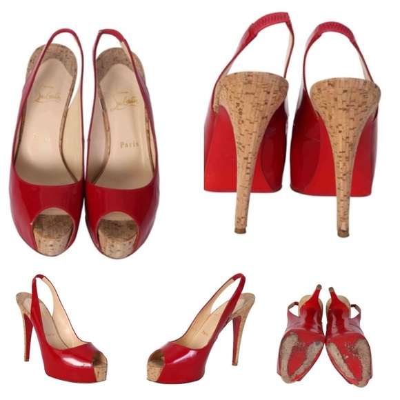 Christian Louboutin So Private 120 Cork Peep Toe