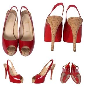 Christian Louboutin So Private 120 Cork Peep Toe