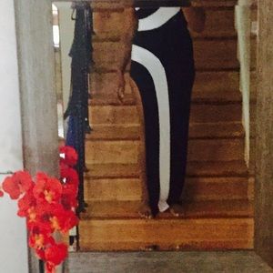 Akira Red Label High Slit black and white dress