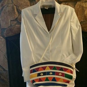 Apostrophe White Pants Suit