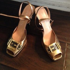 Gold casadei shoes