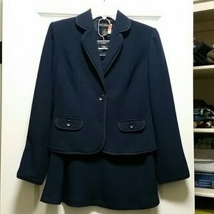 Navy suit with skirt