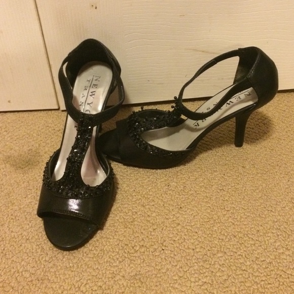 Black Peep Toe Salsa Heels
