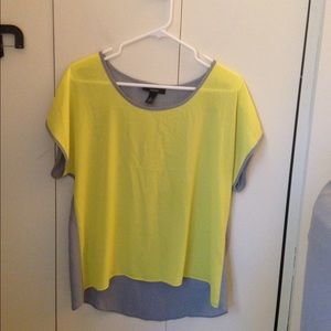 Yellow and gray tunic top