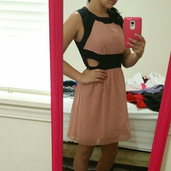 Black and Creamish Pink Dress