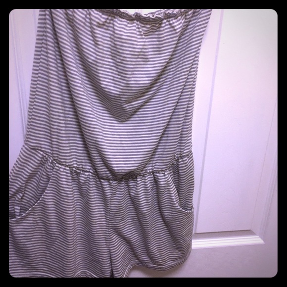 Stripped blue and white romper