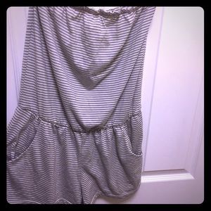 Stripped blue and white romper