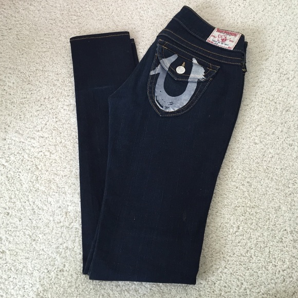 True Religion skinny jeans with silver horshoe