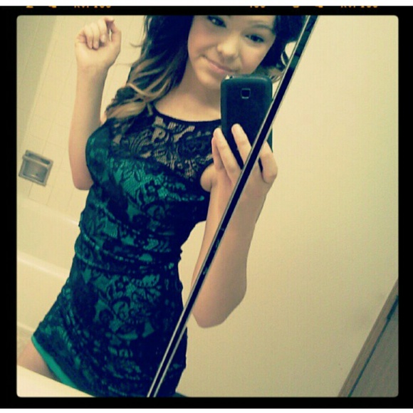 Black/Green Lace Dress