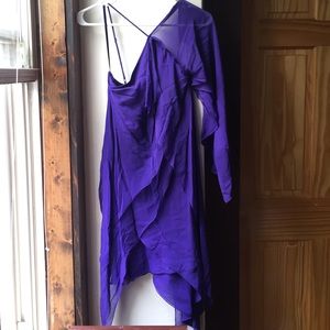 BCBG one shoulder plum dress