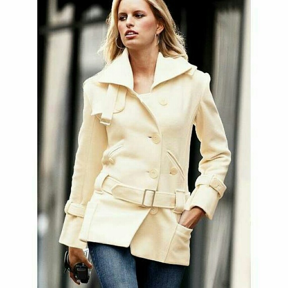 Victoria ' s Secret Drop- Waist Belted Wool Coat