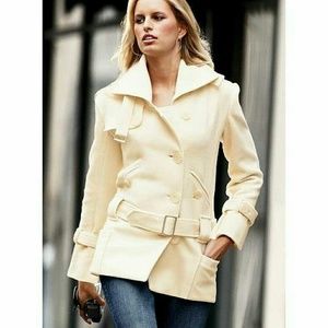 Victoria ' s Secret Drop- Waist Belted Wool Coat