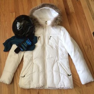 faux fur trimmed puffer coat