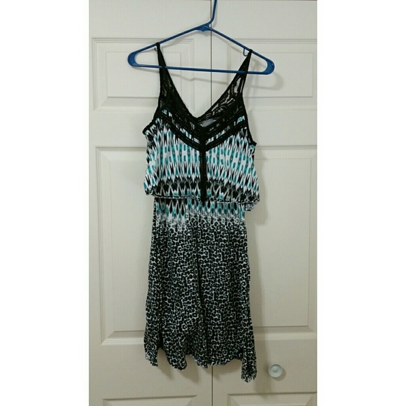 Black/Blue Pattern Dress