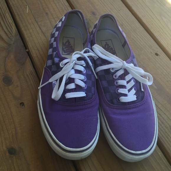 Purple checkered Vans