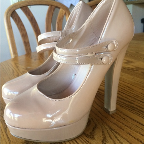 Worn only once! Like new condition beige heels