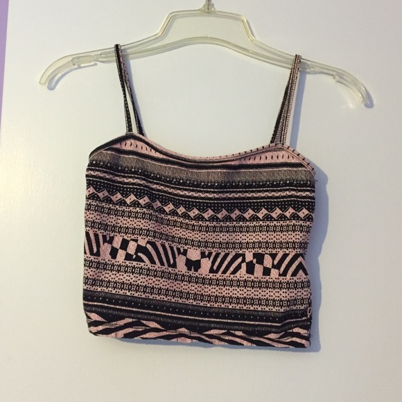 Coral Tribal Print Cropped Tank