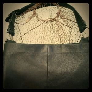 Authentic black leather Coach purse.