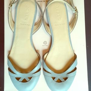 J. Crew leather cut out slingback ballet sandal