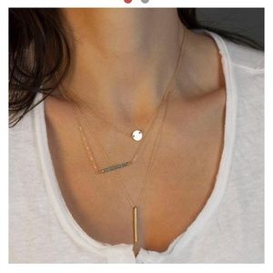 3 layer necklace Boho style--vertical bar