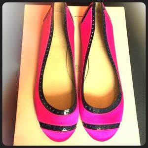 J. Crew Satin and Patent leather flat