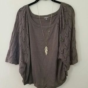 Brown Batwing Fall Sweater