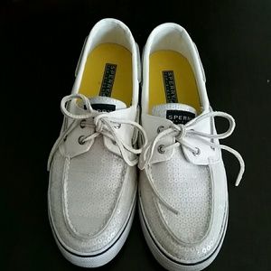 Sperry Topsider Sequined Boat Shoes Size 9