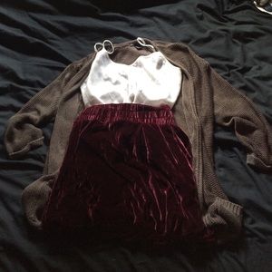 Red Velvet Aritzia Skirt