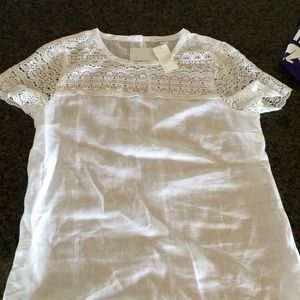 Jcrew white lace top