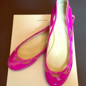 J. Crew vibrant fuchsia patent leather cut out